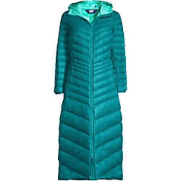 Lands' End Women's Plus Size Wanderweight Ultralight Packable Maxi Down Coat 1X - Picture 1 of 1